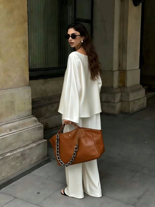 Vintage Design Satin Fabric Suit