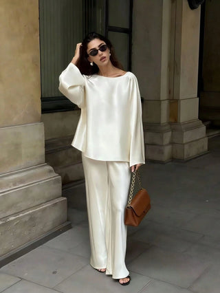 Vintage Design Satin Fabric Suit