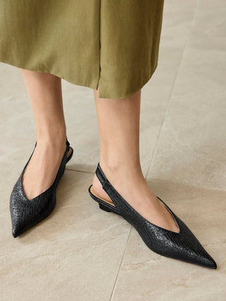 MOTF PREMIUM POINT TOE SLINGBACK FLATS