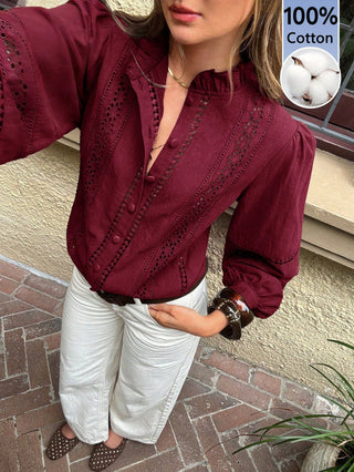 Solid Color Minimalist Long Sleeve Shirt