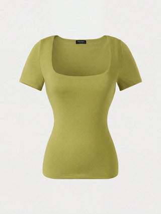 Square Neck Short Sleeve Top