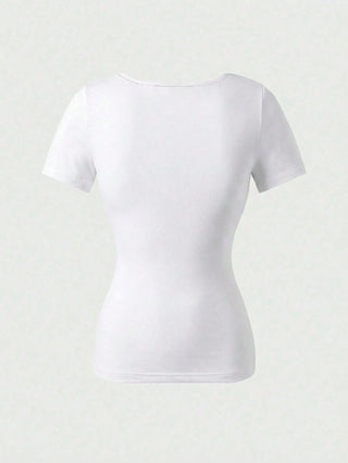 Square Neck Short Sleeve Top
