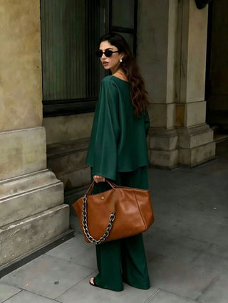 Vintage Design Satin Fabric Suit