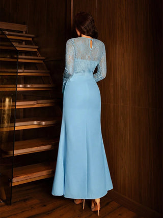 Lace Long Sleeve Gown Dress