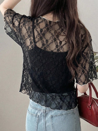 Polka Dot Loose Colorblock Short Sleeve T-Shirt