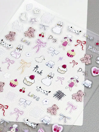 1pc Creative Bow Cake Heart Pattern Camera Lens Sticker