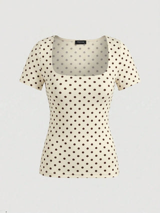 Square Neck Short Sleeve Top
