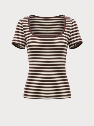 Square Neck Short Sleeve Top
