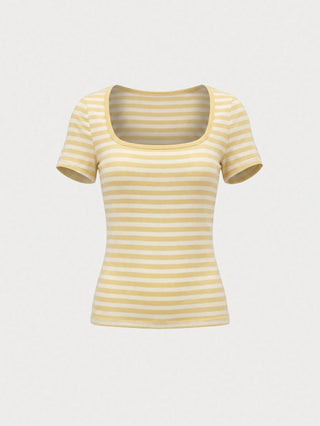 Square Neck Short Sleeve Top