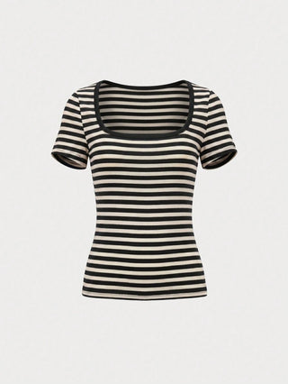 Square Neck Short Sleeve Top