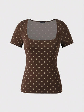Square Neck Short Sleeve Top