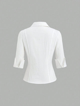 Short Sleeve V-Neck Blouse