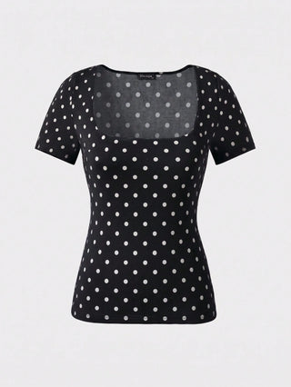 Square Neck Short Sleeve Top