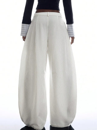 Pleated Pocket Wide Leg Loose Pants