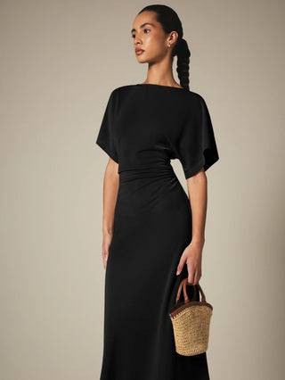Midi Dress With Dolman Sleeves