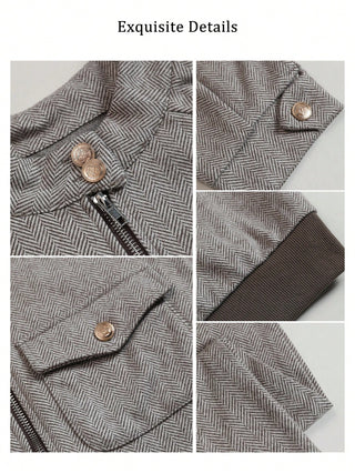 Vintage Stand Collar Slim Fit Coat