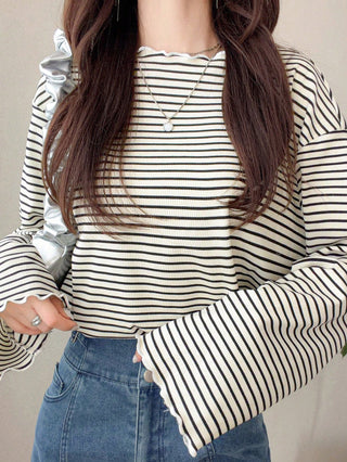 Polka Dot Loose Colorblock Short Sleeve T-Shirt