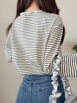 Polka Dot Loose Colorblock Short Sleeve T-Shirt