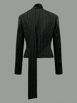 Elegant Striped Blazer Jacket