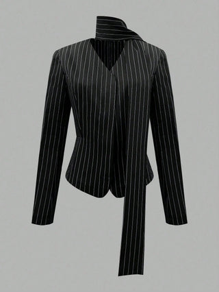 Elegant Striped Blazer Jacket
