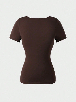 Square Neck Short Sleeve Top