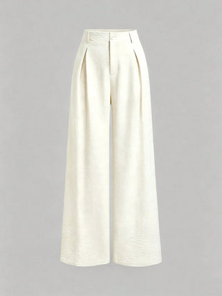 Crimp Pleated Wide-Leg Pants