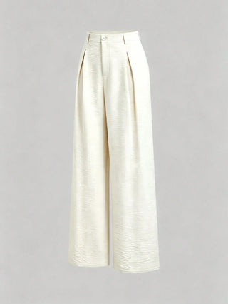Crimp Pleated Wide-Leg Pants
