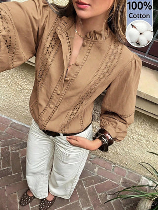 Solid Color Minimalist Long Sleeve Shirt