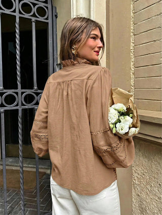 Solid Color Minimalist Long Sleeve Shirt
