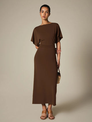 Midi Dress With Dolman Sleeves