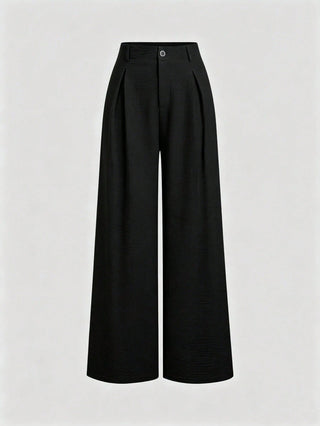 Crimp Pleated Wide-Leg Pants
