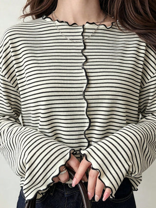 Polka Dot Loose Colorblock Short Sleeve T-Shirt