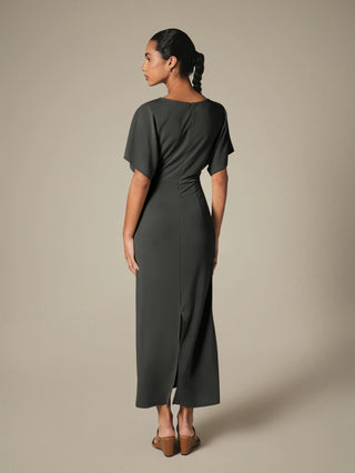 Midi Dress With Dolman Sleeves