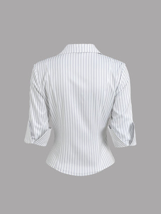 Short Sleeve V-Neck Blouse