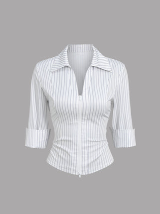 Short Sleeve V-Neck Blouse