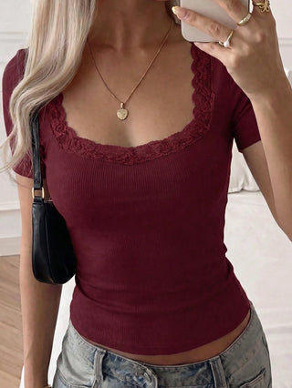 Square Neck Short Sleeve Top