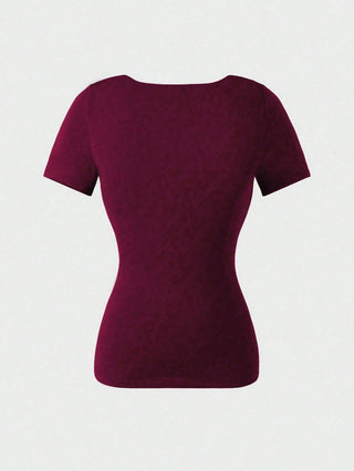 Square Neck Short Sleeve Top