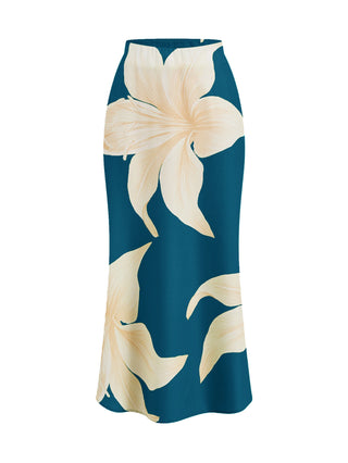 Pleated Top And Floral Print Skirt