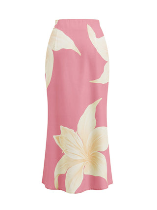 Pleated Top And Floral Print Skirt