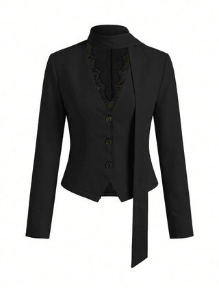Lace Trim Blazer