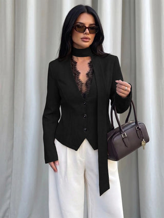 Lace Trim Blazer