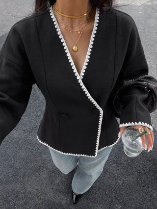Embroidered Double breasted jacket
