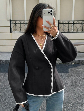 Embroidered Double breasted jacket