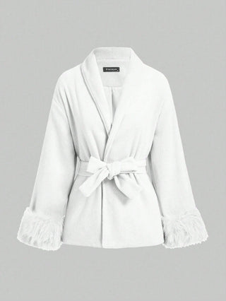 Wool Blend Long Sleeve Coat