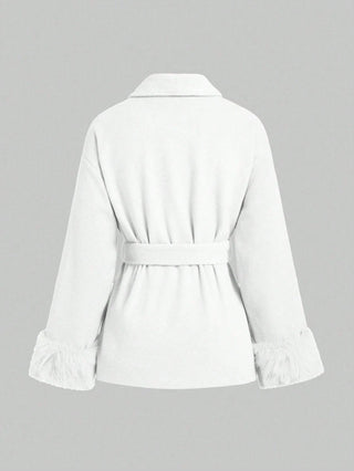 Wool Blend Long Sleeve Coat