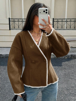 Embroidered Double breasted jacket