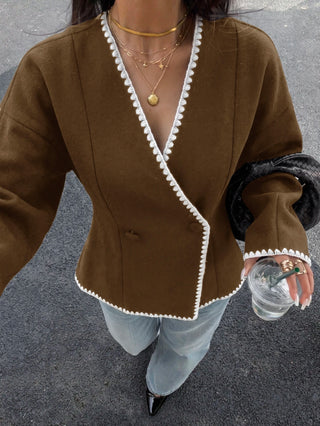 Embroidered Double breasted jacket
