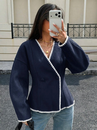 Embroidered Double breasted jacket