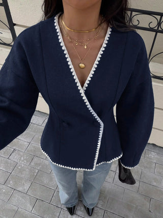 Embroidered Double breasted jacket