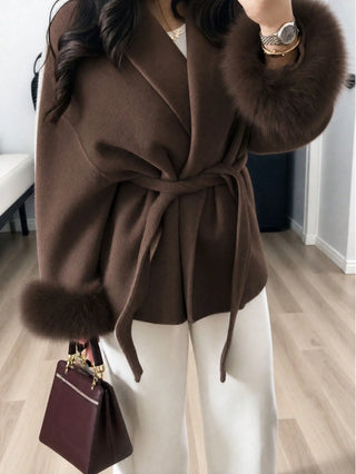Wool Blend Long Sleeve Coat